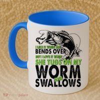 I Like It When She Bends Over Fishing Bait Coffee Mug thumb 2