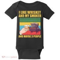 I Like Whiskey And My Smoker And Maybe 3 People Baby Bodysuit thumb 0