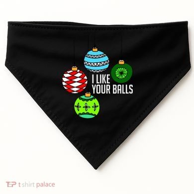 I Like Your Balls Funny Christmas USA-Made Doggie Bandana