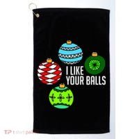 I Like Your Balls Funny Christmas Golf Towel thumb 0