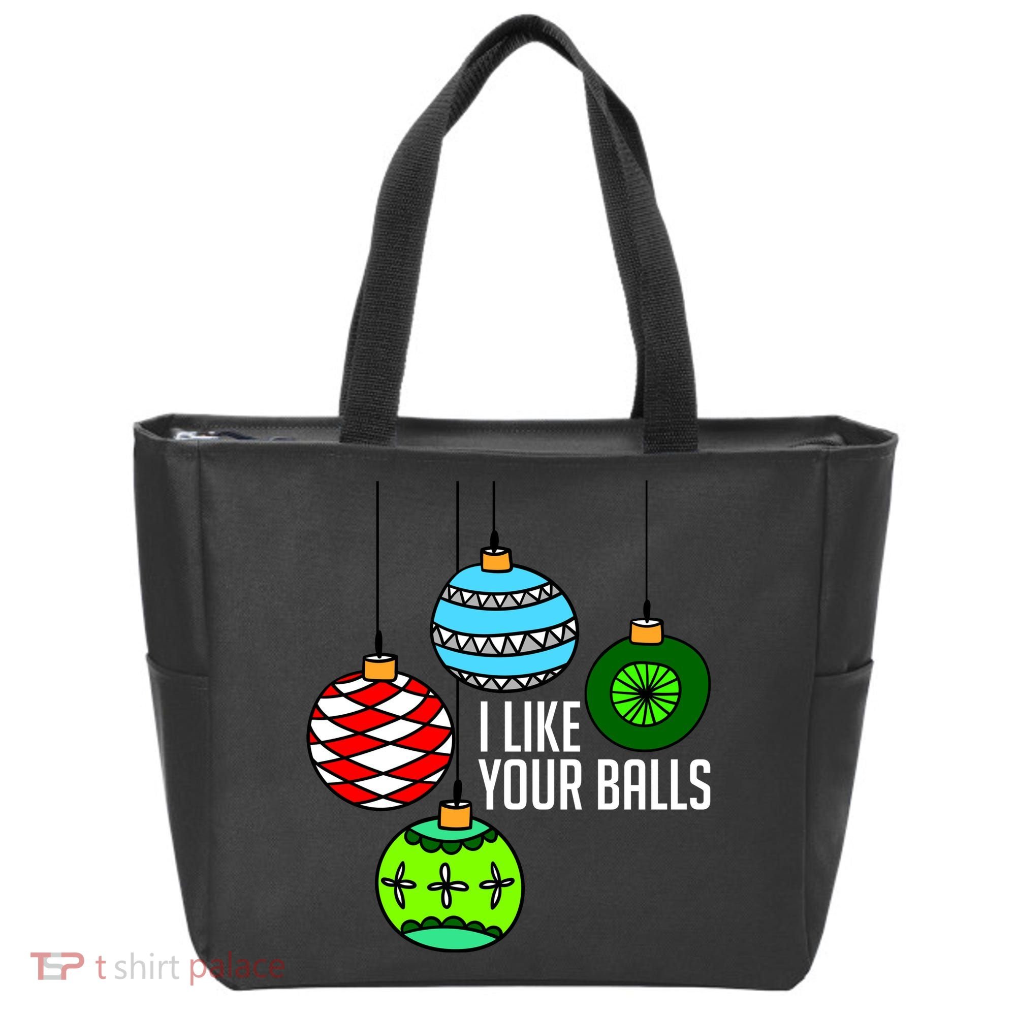 I Like Your Balls Funny Christmas Tote Bag
