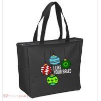 I Like Your Balls Funny Christmas Tote Bag thumb 2