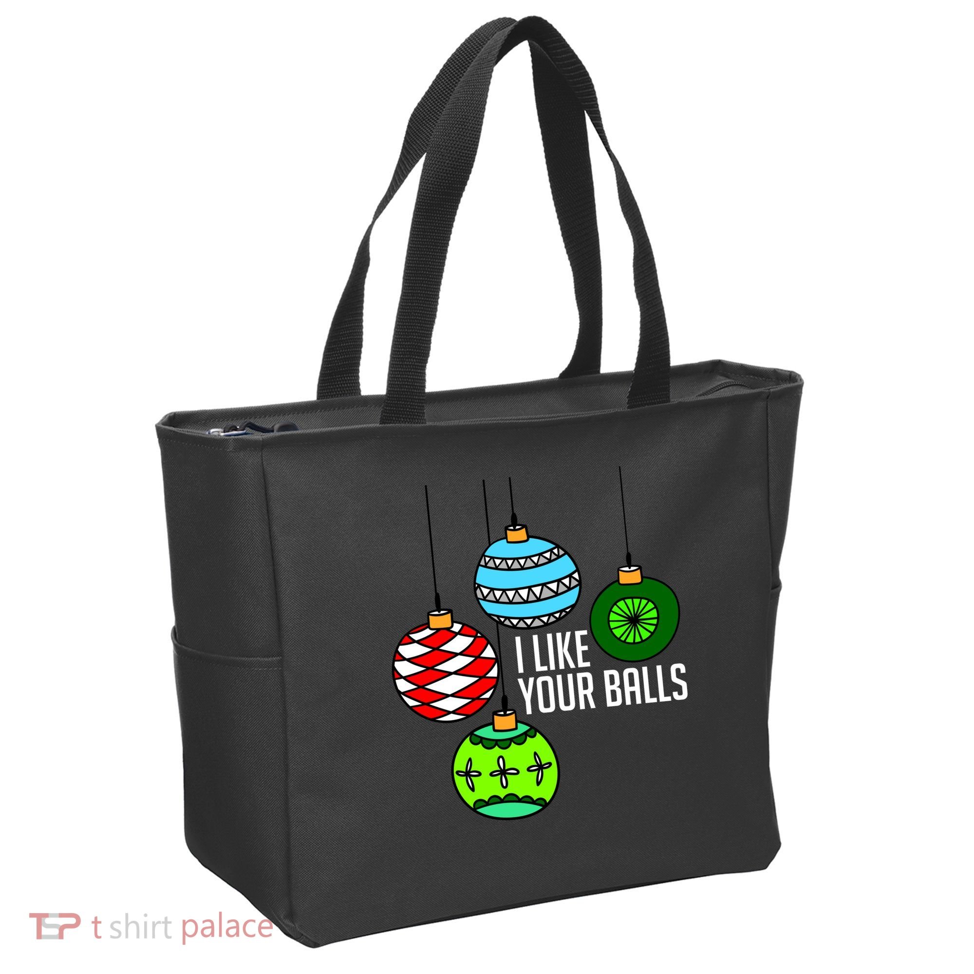 I Like Your Balls Funny Christmas Tote Bag