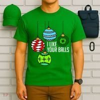 I Like Your Balls Funny Christmas T-Shirt thumb 6