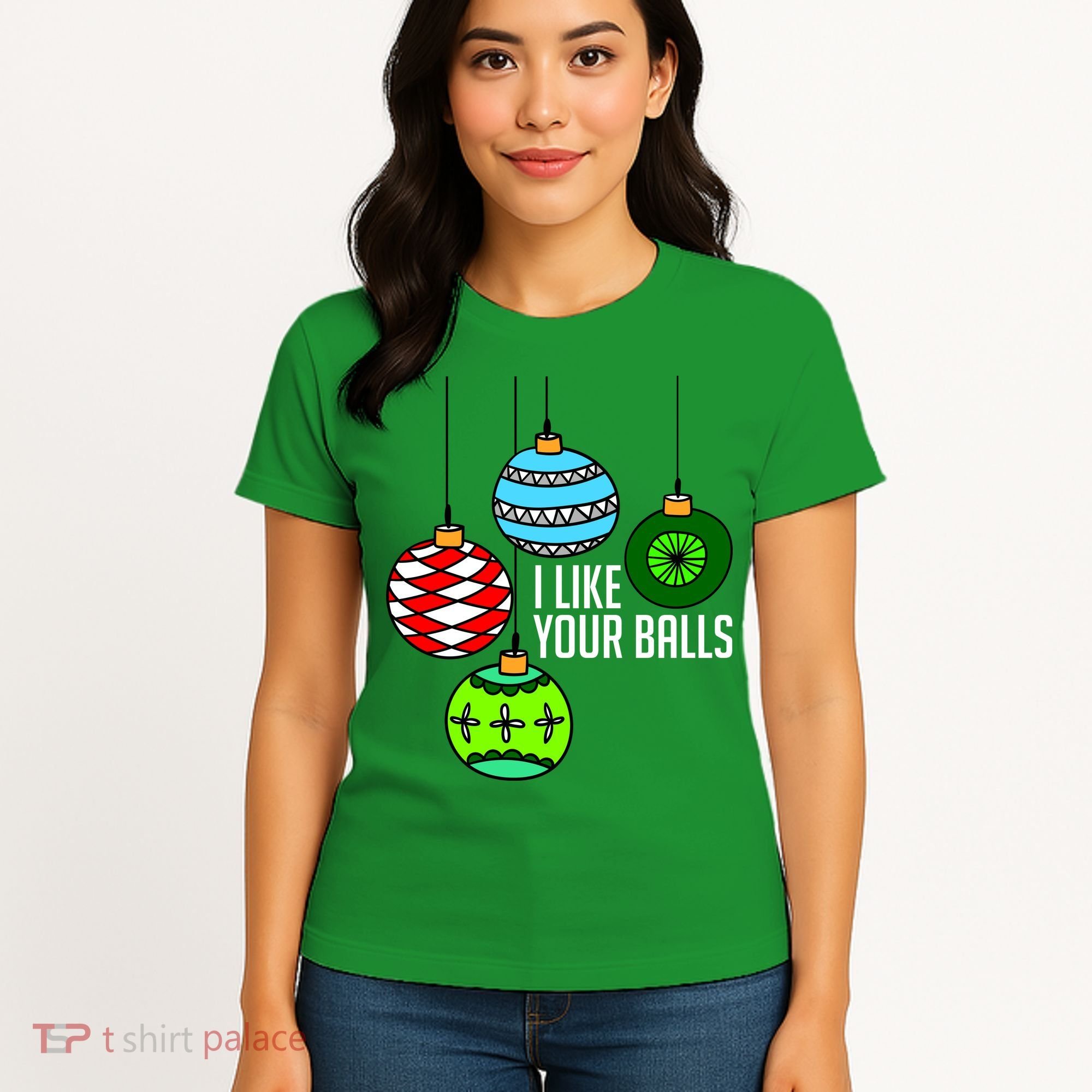 I Like Your Balls Funny Christmas Women's T-Shirt
