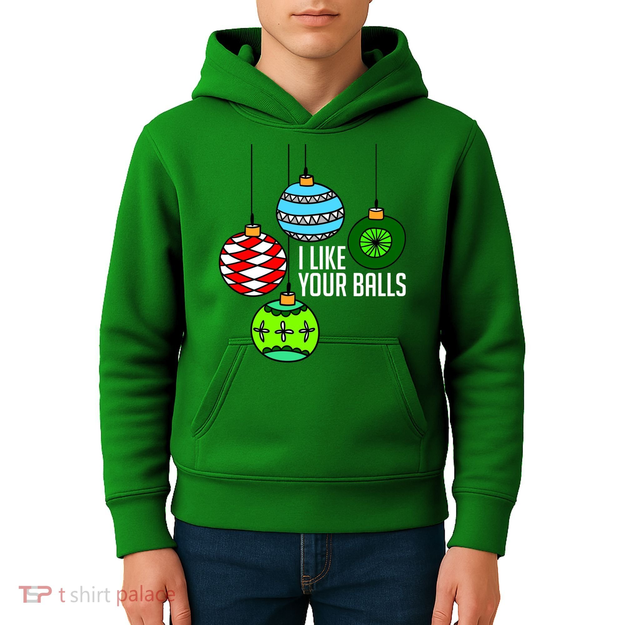 I Like Your Balls Funny Christmas Kids Hoodie