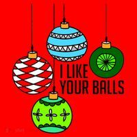 I Like Your Balls Funny Christmas Santa Hat thumb 1