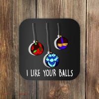 I Like Your Balls Funny Christmas Ornaments Coaster thumb 0