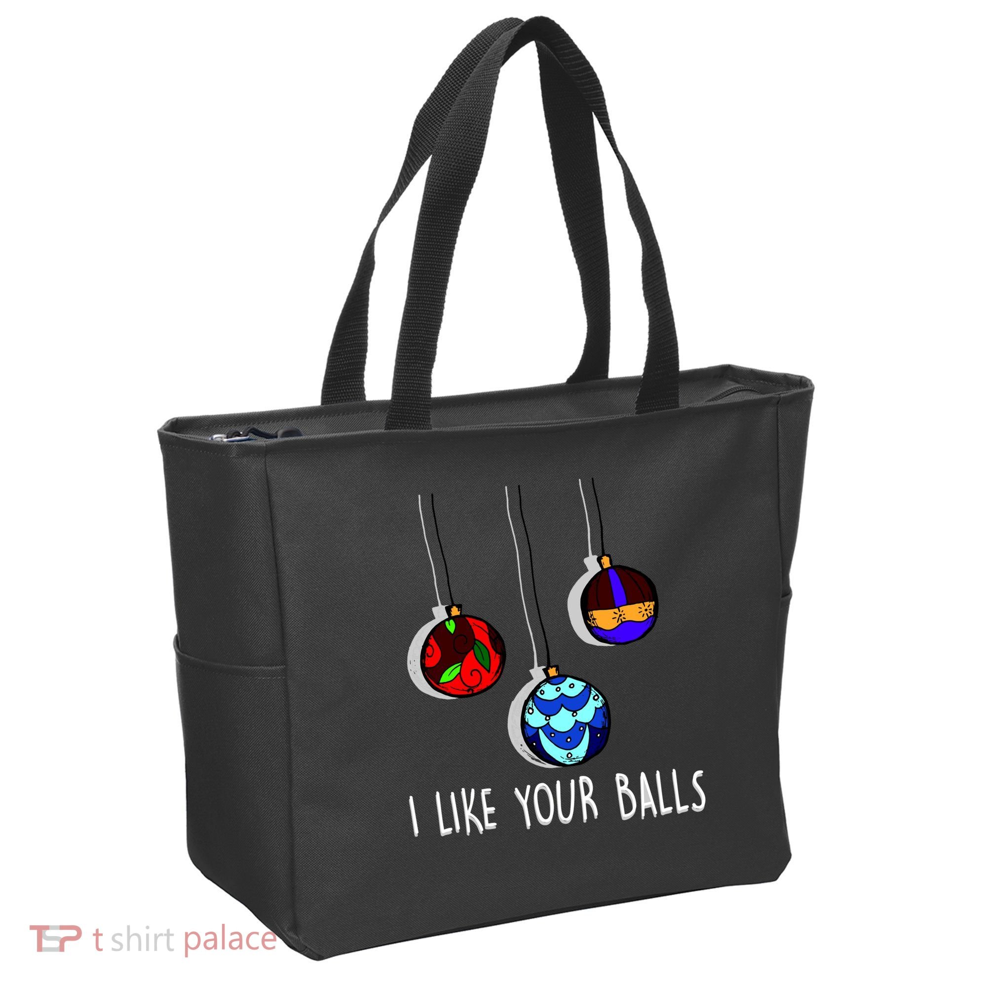 I Like Your Balls Funny Christmas Ornaments Tote Bag