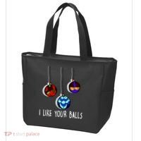 I Like Your Balls Funny Christmas Ornaments Tote Bag thumb 3