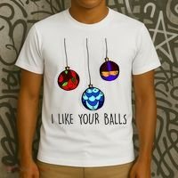 I Like Your Balls Funny Christmas Ornaments T-Shirt thumb 3