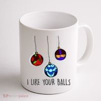 I Like Your Balls Funny Christmas Ornaments Coffee Mug thumb 1