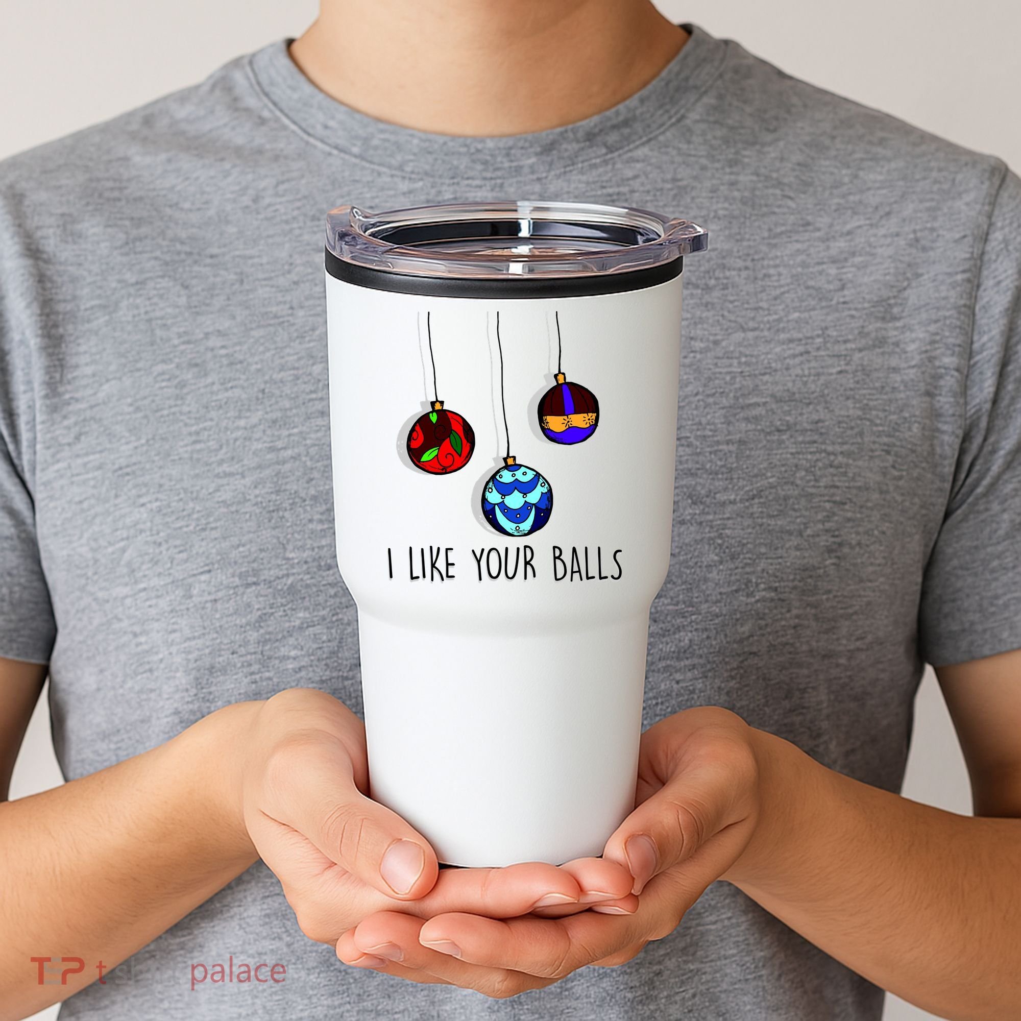 I Like Your Balls Funny Christmas Ornaments Tumbler