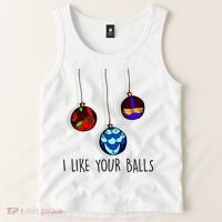 I Like Your Balls Funny Christmas Ornaments Tank Top thumb 2