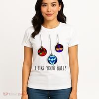 I Like Your Balls Funny Christmas Ornaments Women's T-Shirt thumb 4