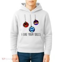 I Like Your Balls Funny Christmas Ornaments Kids Hoodie thumb 4