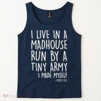 I Live In A Madhouse Run By A Tiny Army Mom Life Tank Top thumb 2
