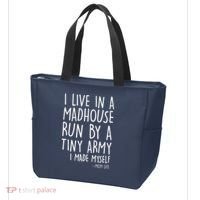 I Live In A Madhouse Run By A Tiny Army Mom Life Tote Bag thumb 3