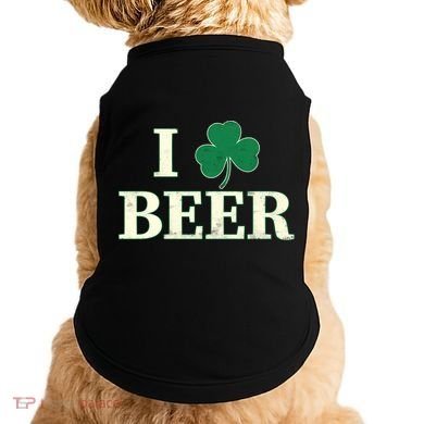 I Love Beer Shamrock  Doggie Tank