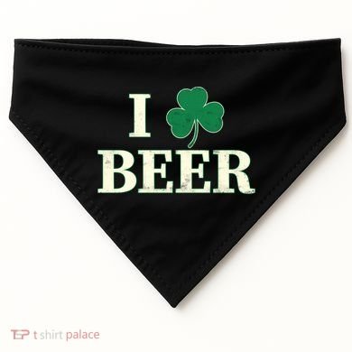 I Love Beer Shamrock  USA-Made Doggie Bandana