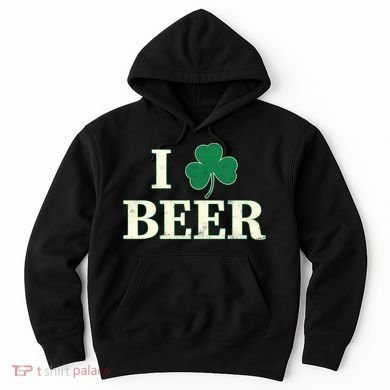 I Love Beer Shamrock  Hoodie