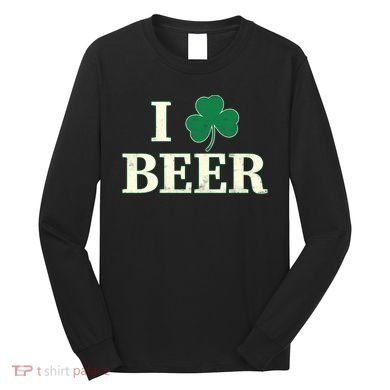 I Love Beer Shamrock  Long Sleeve Shirt