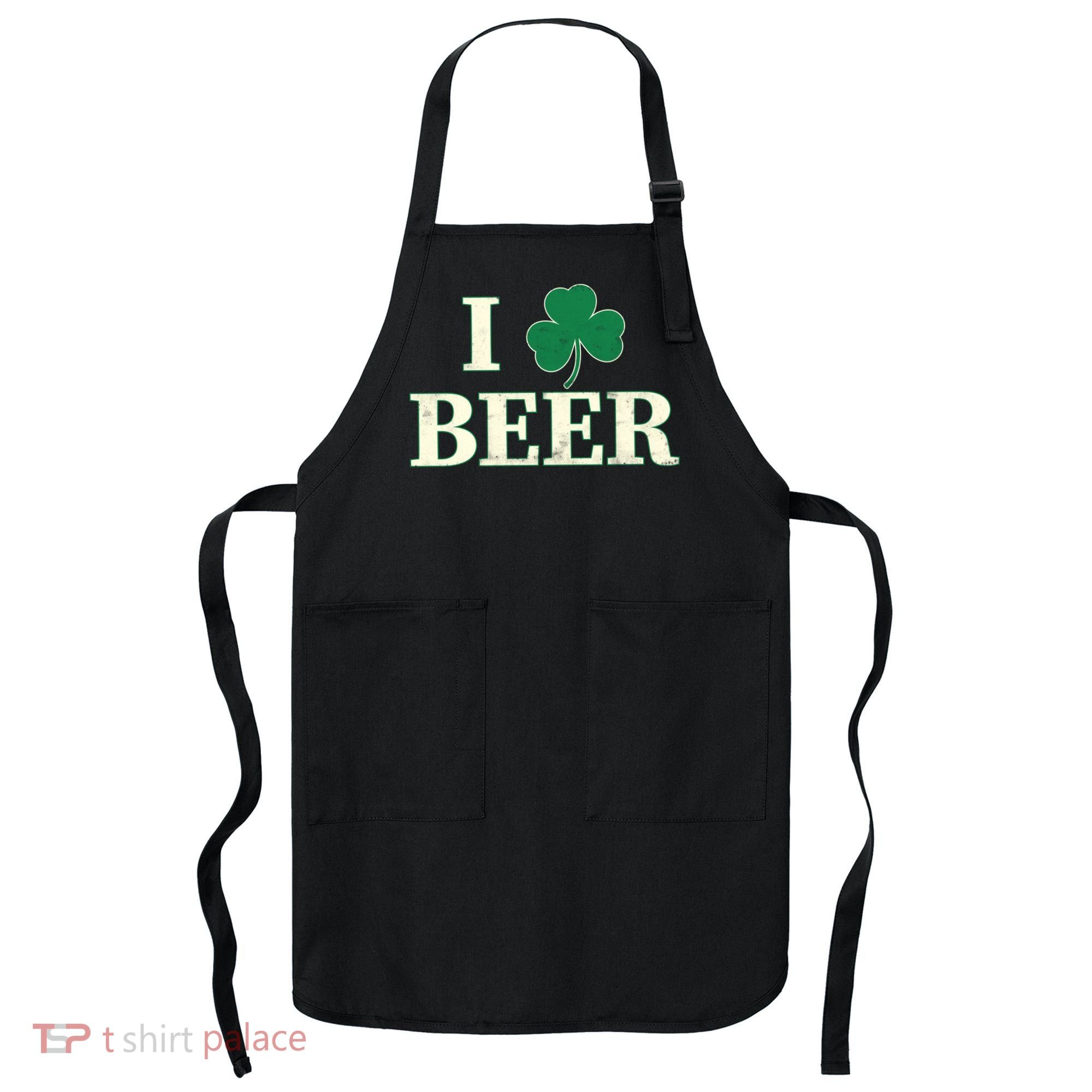 I Love Beer Shamrock  Apron