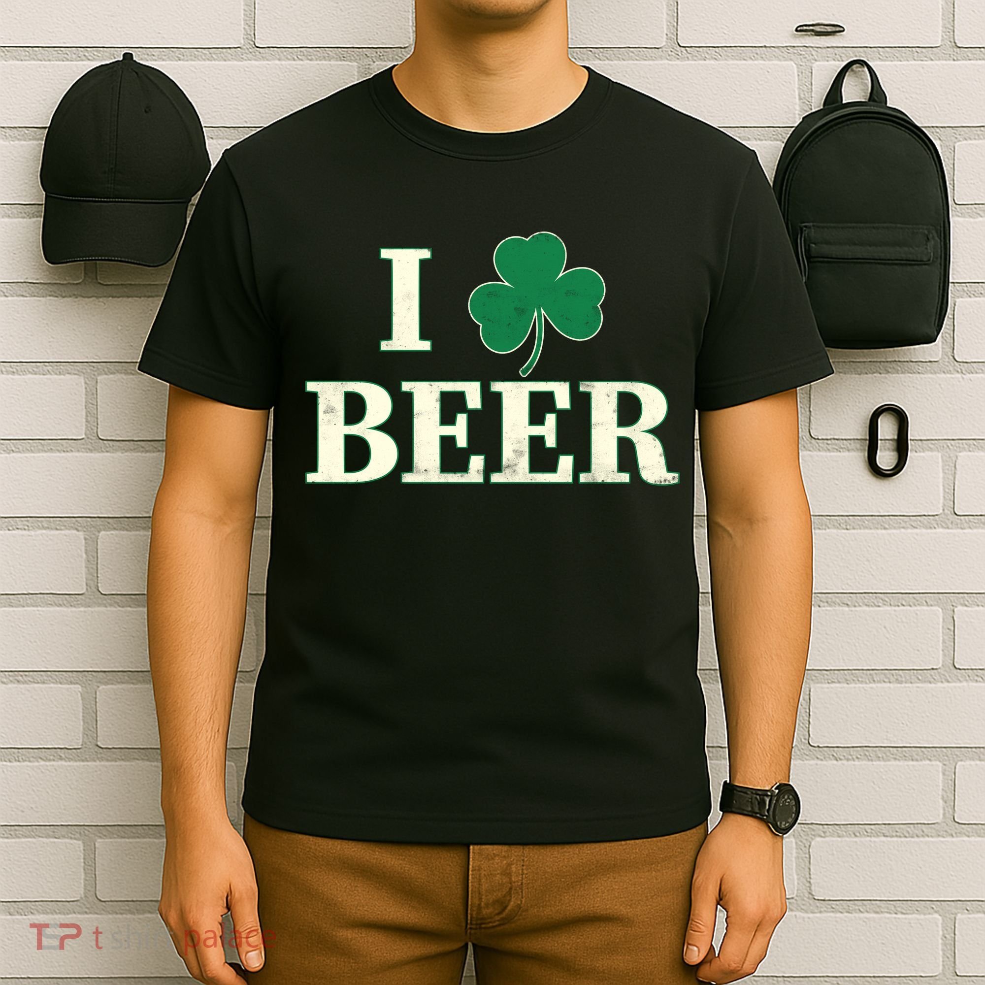 I Love Beer Shamrock  T-Shirt