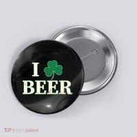 I Love Beer Shamrock  Button thumb 0