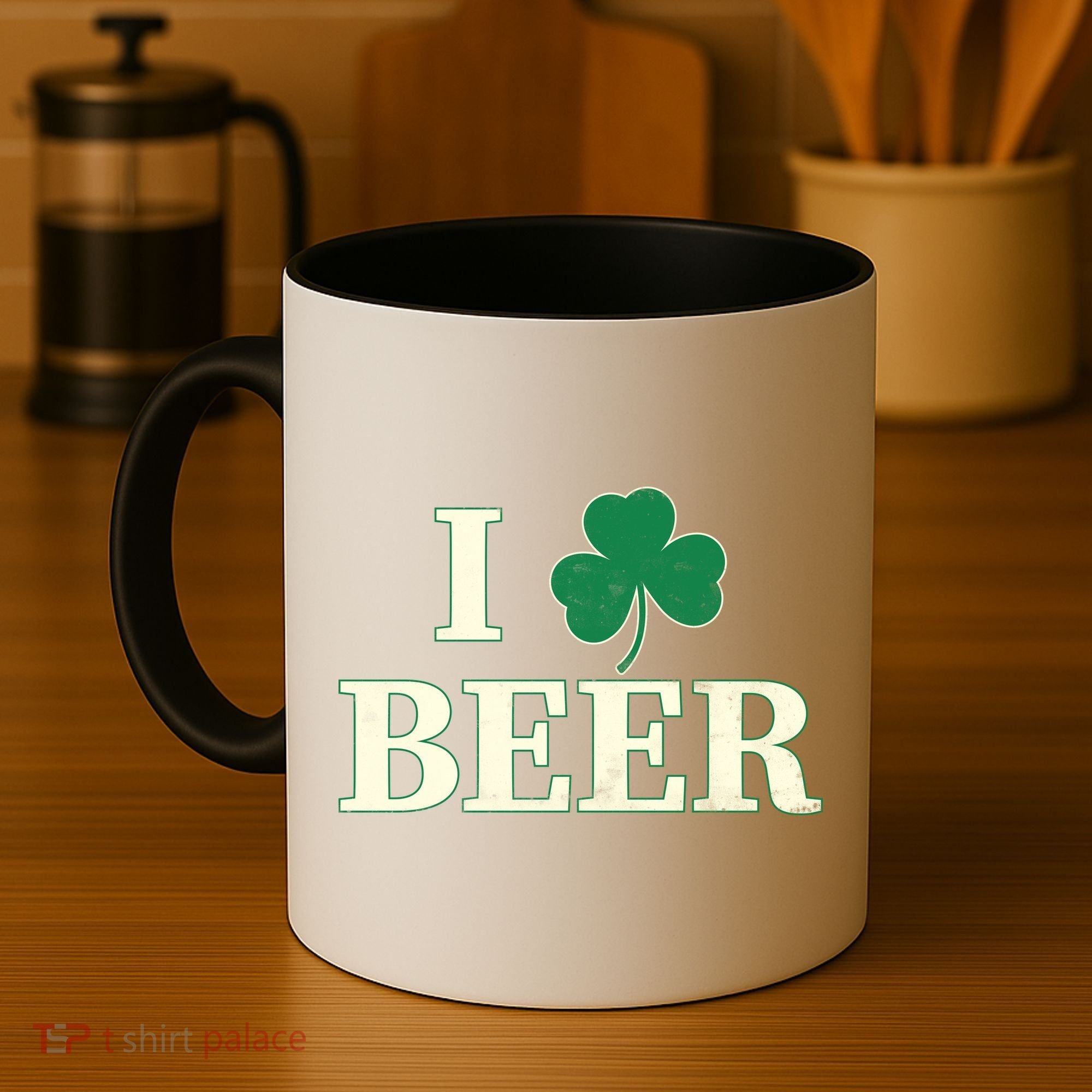 I Love Beer Shamrock  Coffee Mug