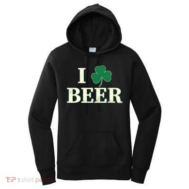 I Love Beer Shamrock  Women's Hoodie