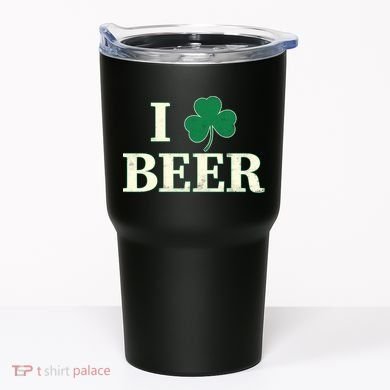 I Love Beer Shamrock  Tumbler