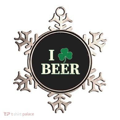 I Love Beer Shamrock  Ornament