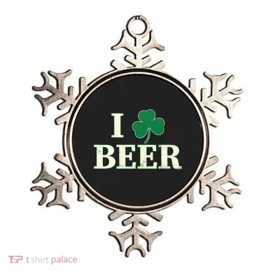 I Love Beer Shamrock  Ornament