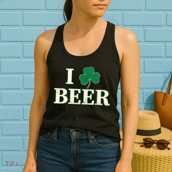 I Love Beer Shamrock  Women's Tank Top