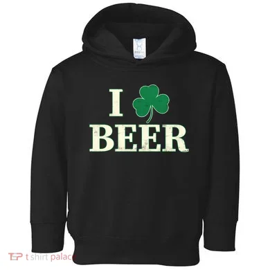 I Love Beer Shamrock  Toddler Hoodie