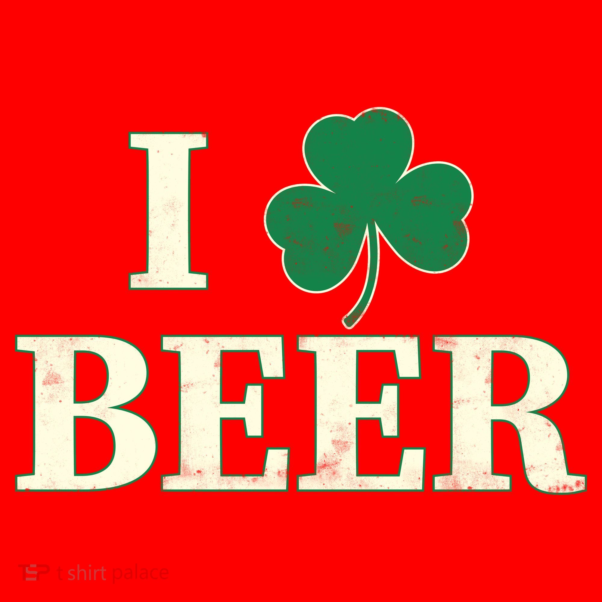 I Love Beer Shamrock  Santa Hat