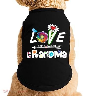 I Love Being Called Grandma Floral Doggie Tank