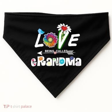 I Love Being Called Grandma Floral USA-Made Doggie Bandana