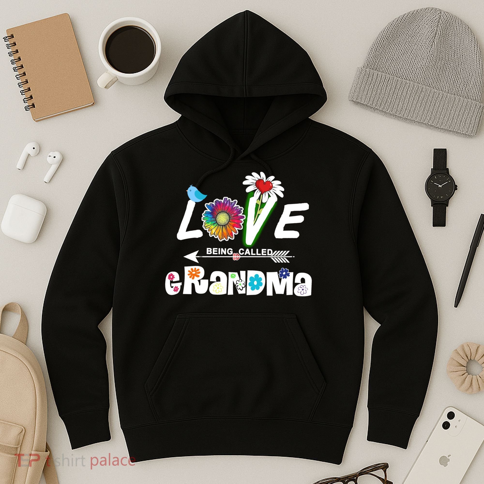 I Love Being Called Grandma Floral Hoodie