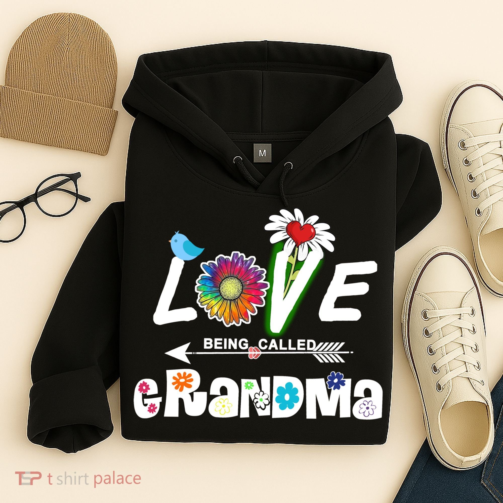 I Love Being Called Grandma Floral Hoodie