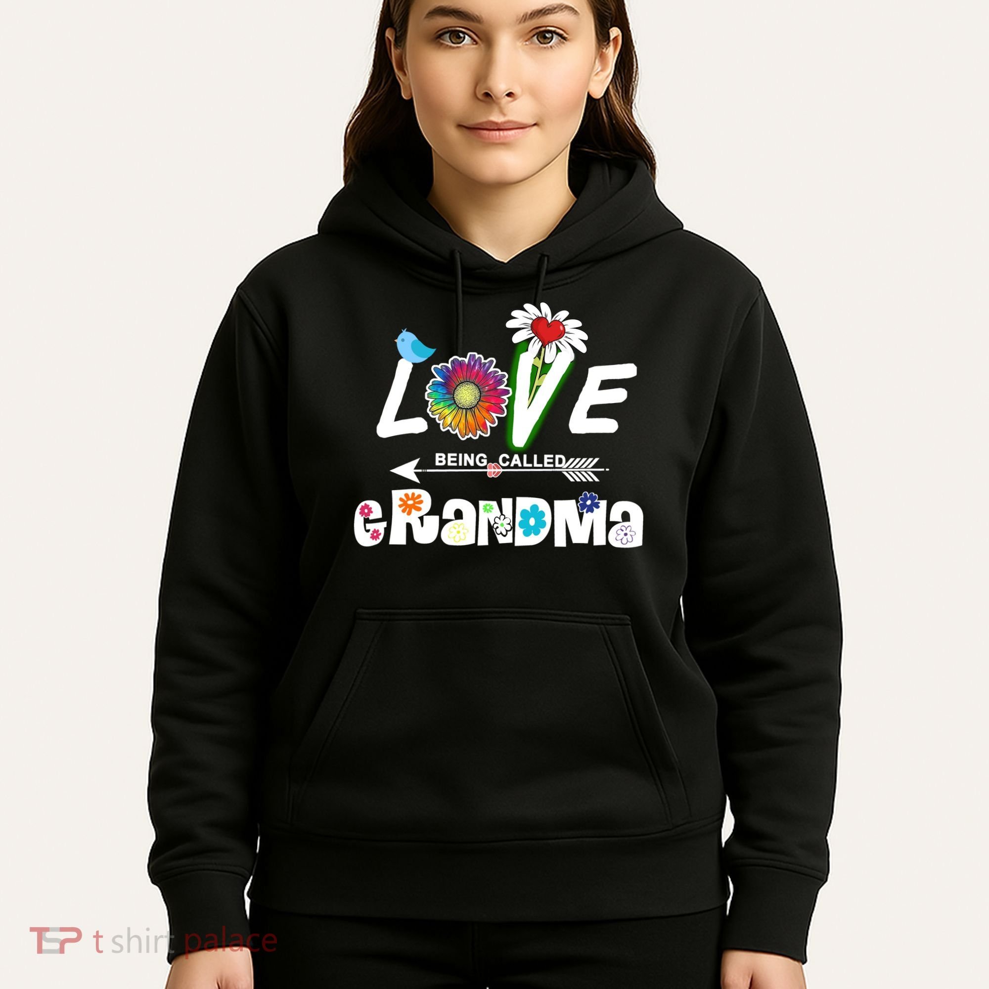 I Love Being Called Grandma Floral Hoodie