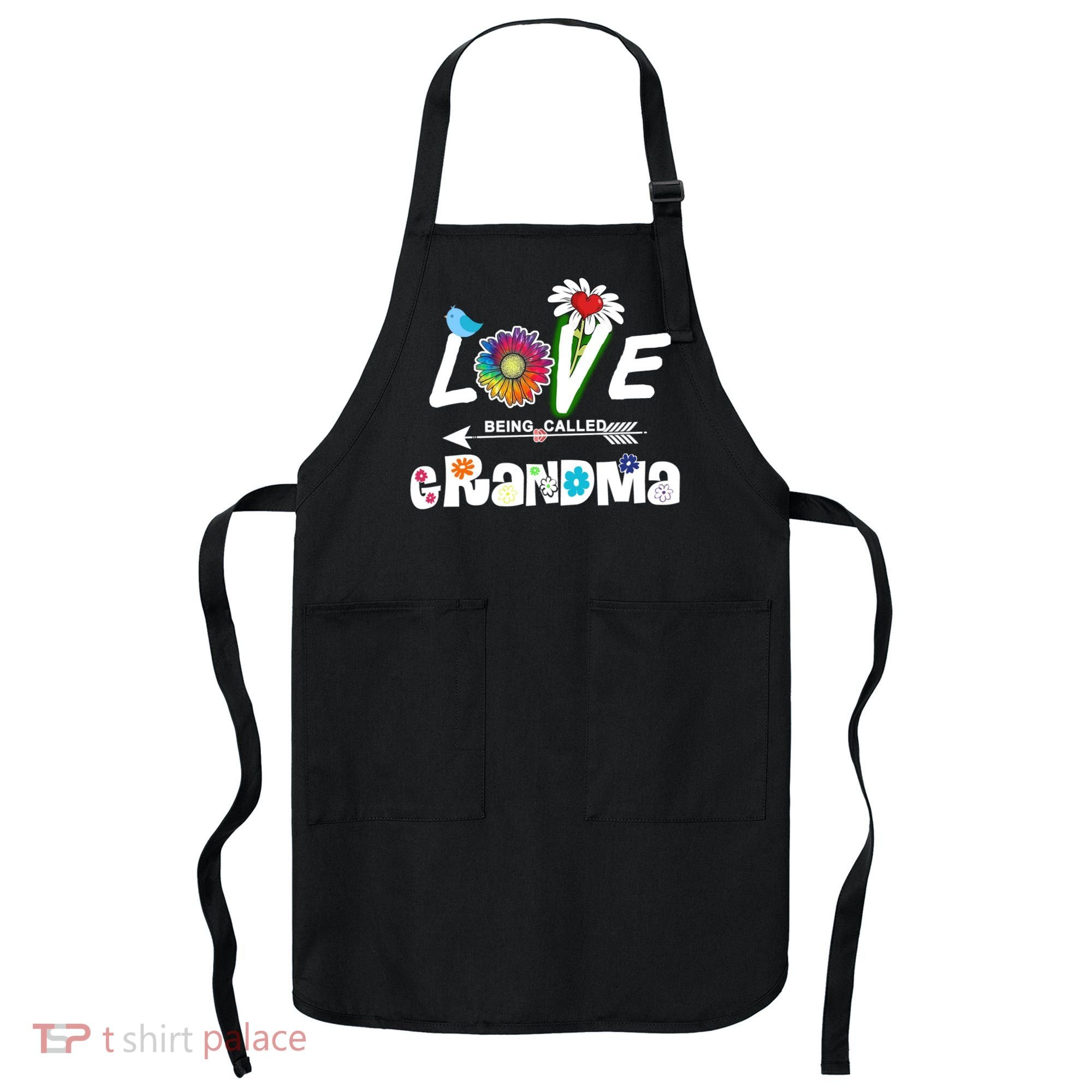 I Love Being Called Grandma Floral Apron