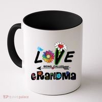 I Love Being Called Grandma Floral Coffee Mug thumb 0