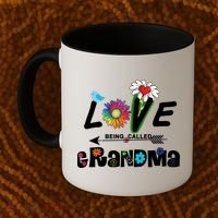 I Love Being Called Grandma Floral Coffee Mug thumb 2
