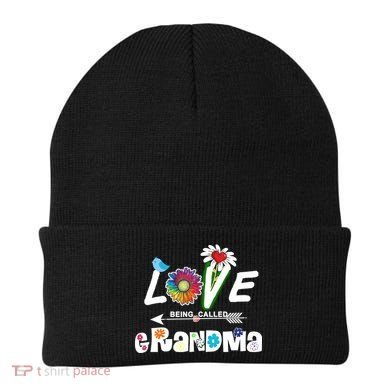 I Love Being Called Grandma Floral Beanie