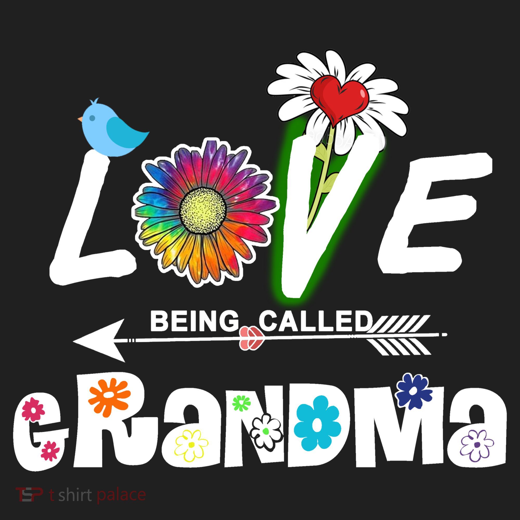 I Love Being Called Grandma Floral Beanie