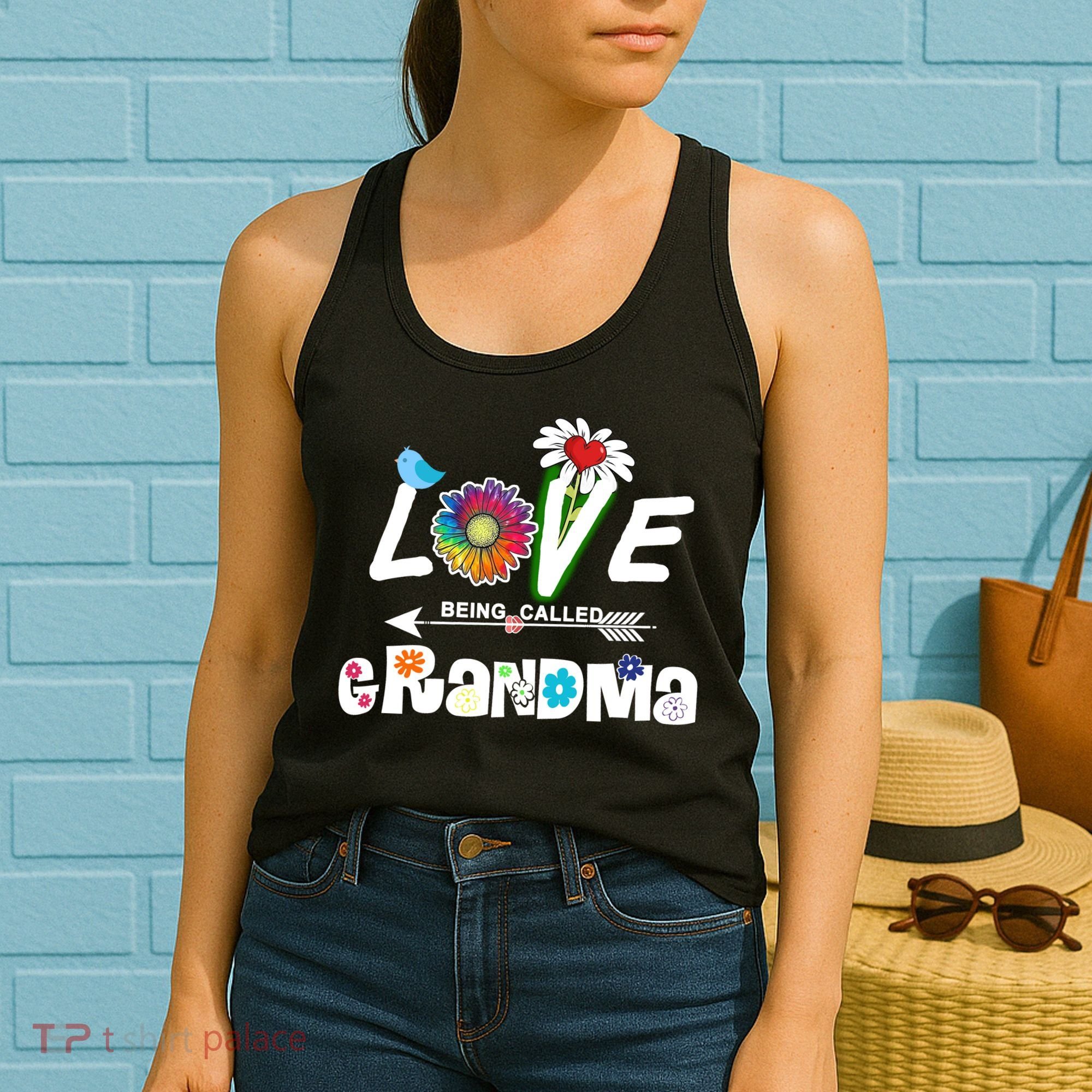 I Love Being Called Grandma Floral Women's Tank Top
