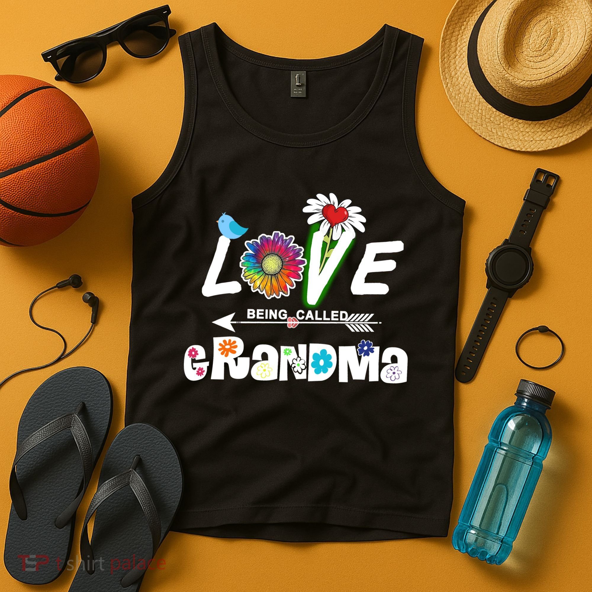 I Love Being Called Grandma Floral Tank Top