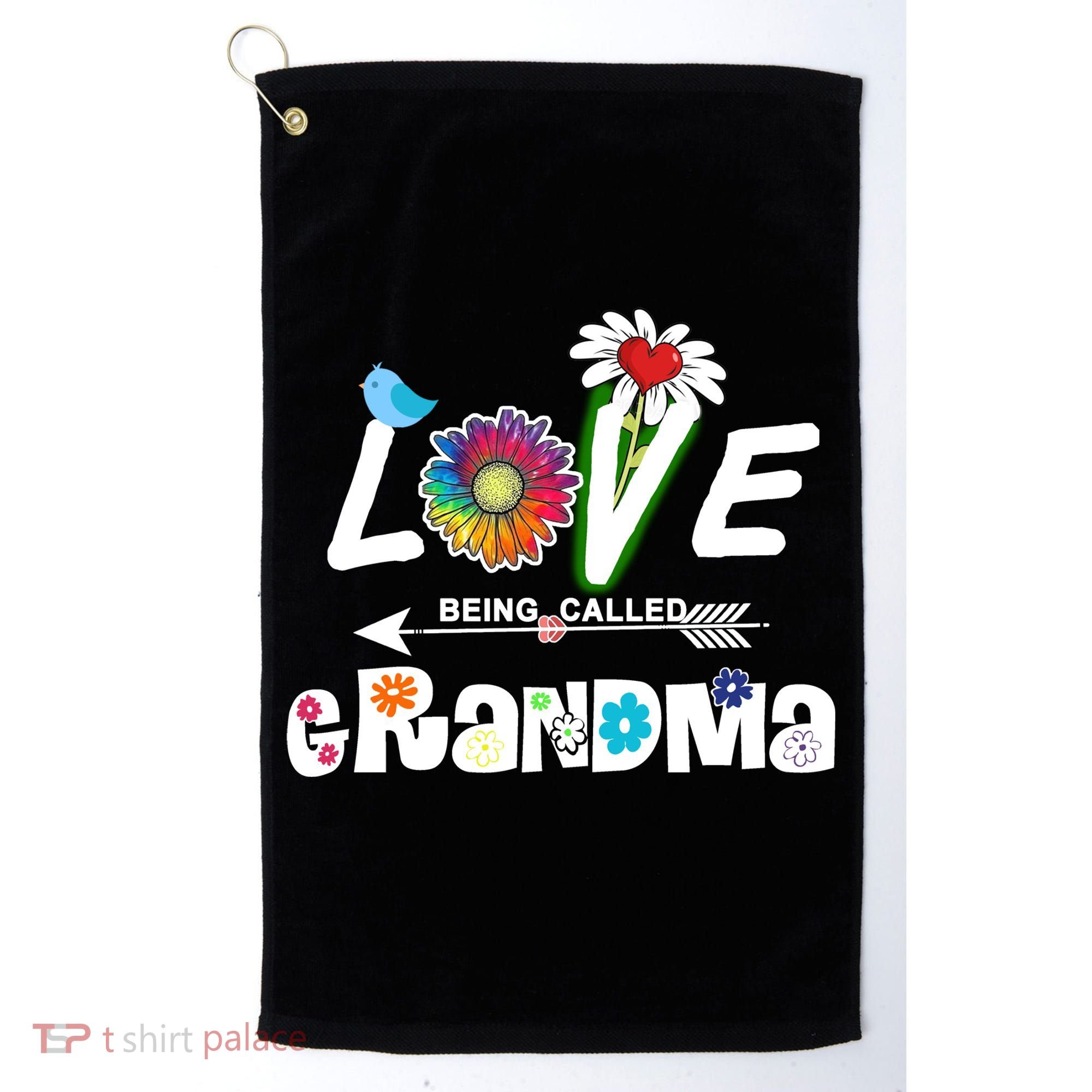 I Love Being Called Grandma Floral Golf Towel